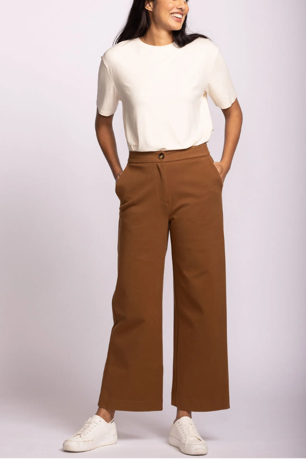 Nadia Full Length Dress Pants | Light Brown