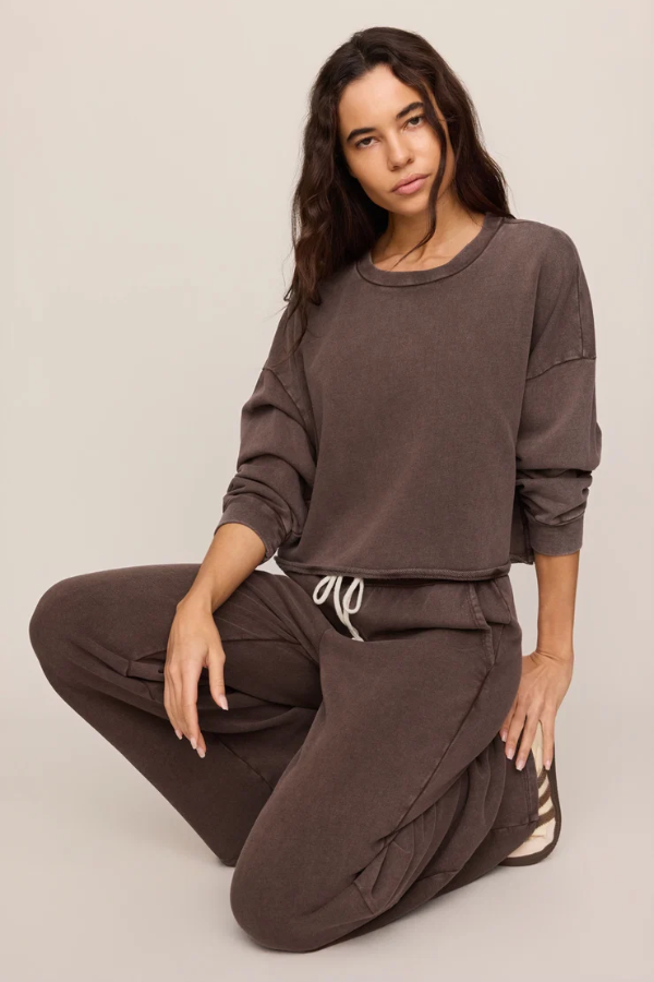 Circuit Terry Knit Crew Neck | Dark Chocolate