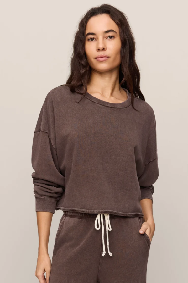 Circuit Terry Knit Crew Neck | Dark Chocolate