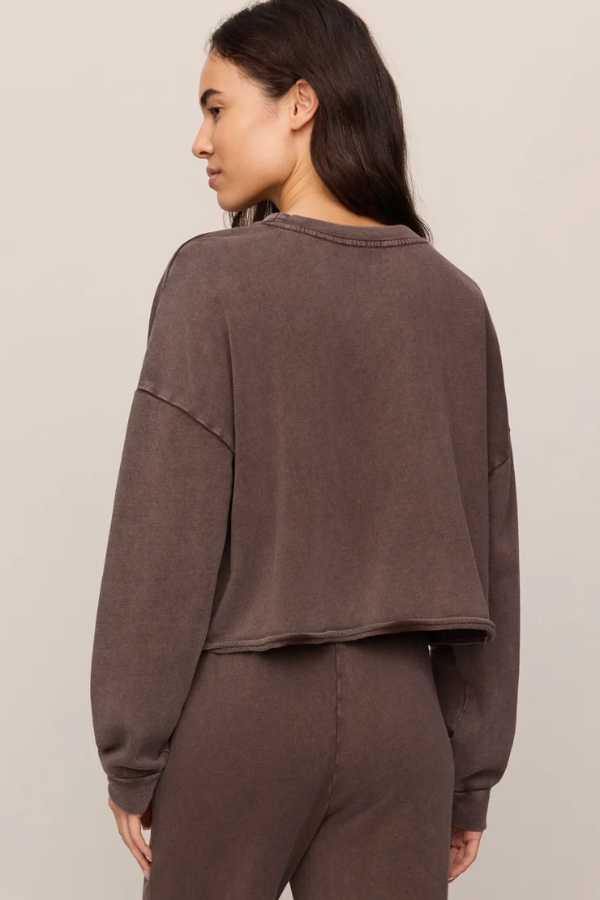 Circuit Terry Knit Crew Neck | Dark Chocolate