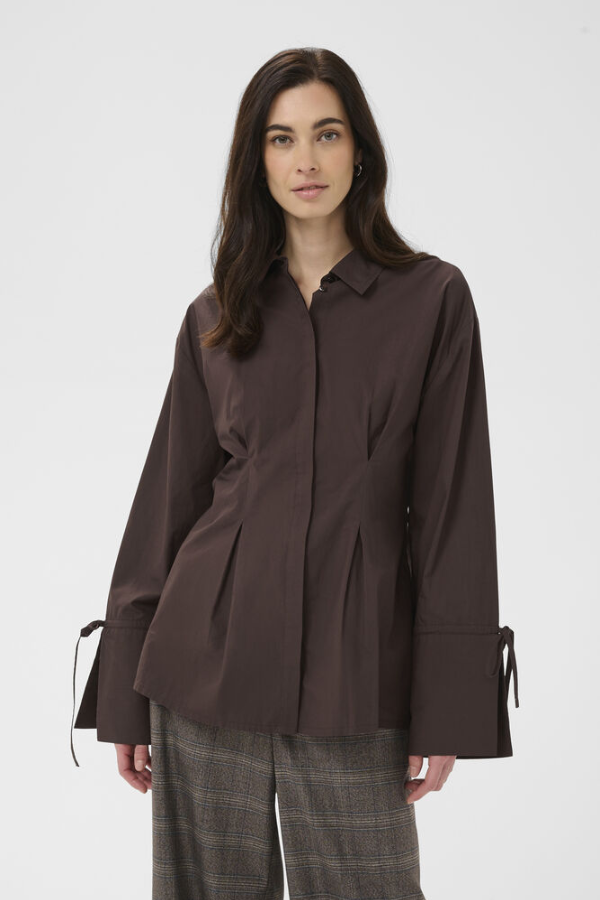 Allison Cotton Button Up | Coffee Bean