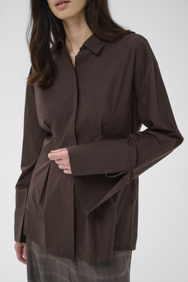 Allison Cotton Button Up | Coffee Bean