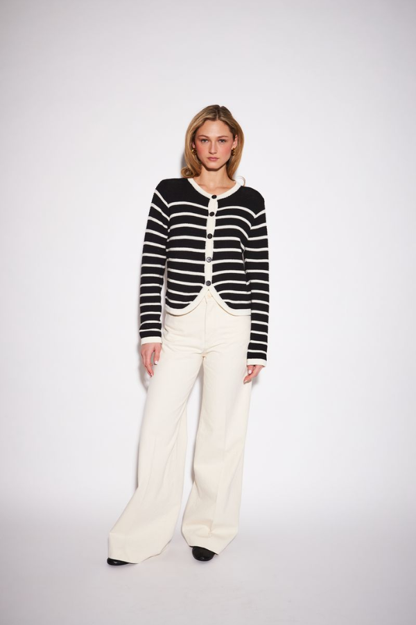 Naomi Noir Stripe Cardigan