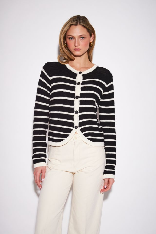 Naomi Noir Stripe Cardigan