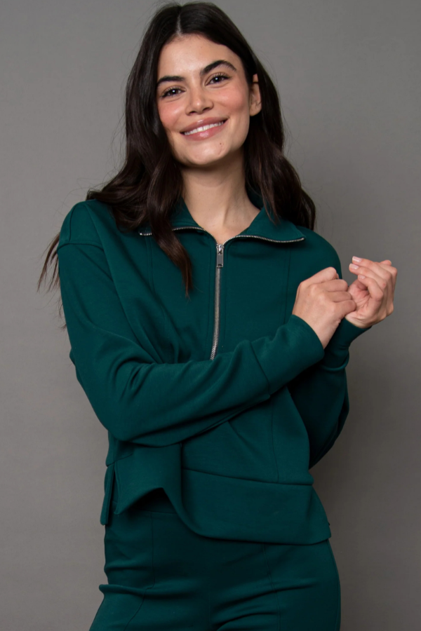 Scuba Soft Knit Half Zip | Dark Green