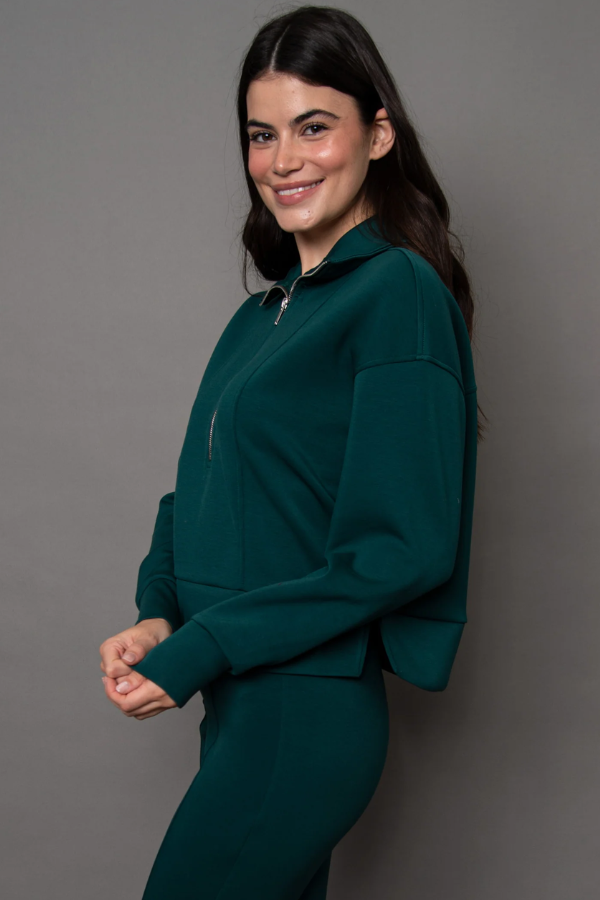 Scuba Soft Knit Half Zip | Dark Green