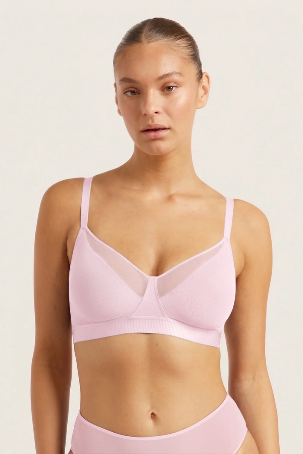 Free Mesh Full Bust Wireless Bra | Pink Sorbet