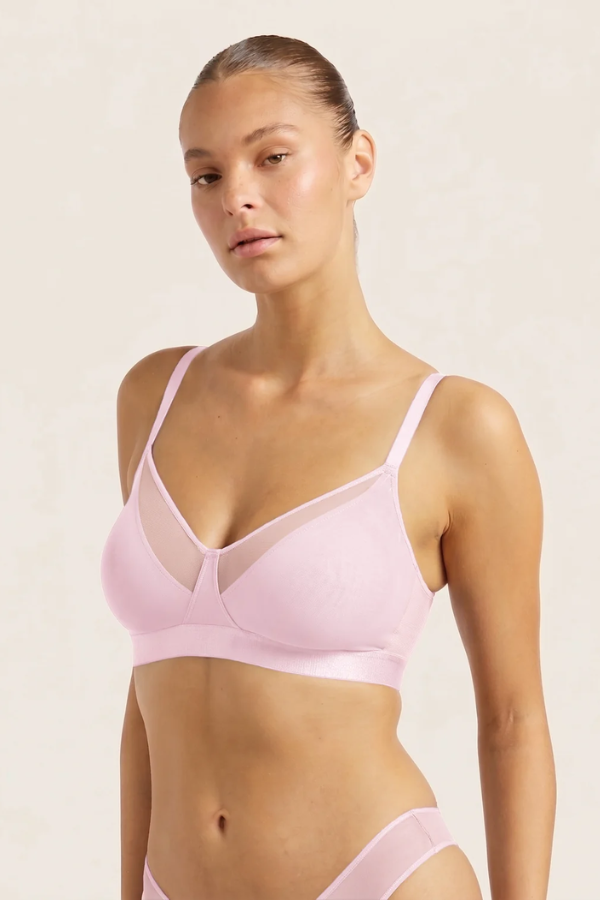 Free Mesh Full Bust Wireless Bra | Pink Sorbet