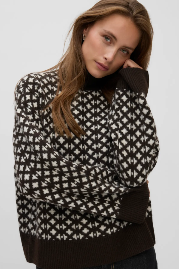 Chocolate Torte Mockneck Pullover