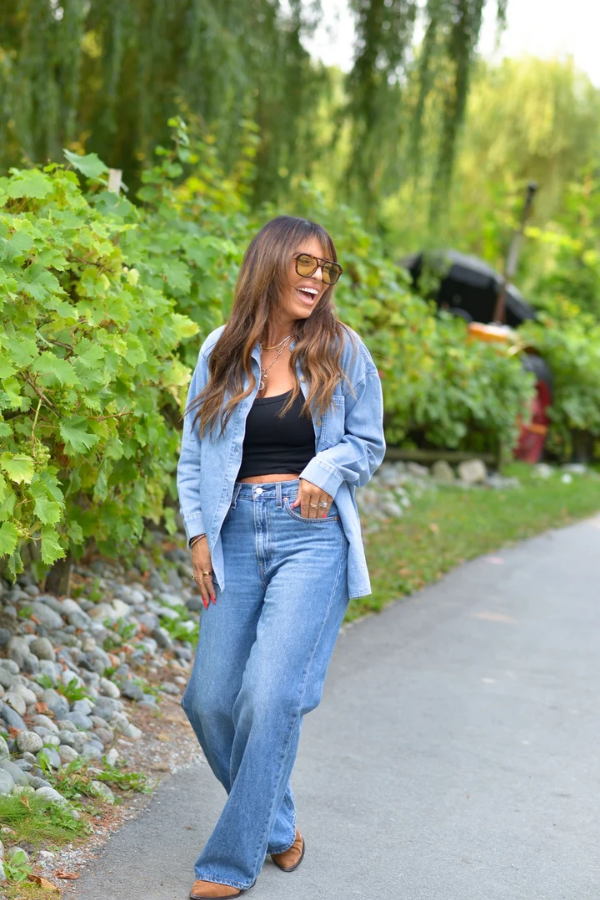 Oversized Leah Chambray Blouse | Medium Denim