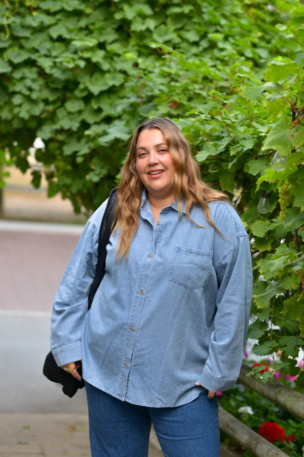 Oversized Leah Chambray Blouse | Medium Denim