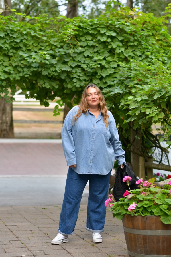Oversized Leah Chambray Blouse | Medium Denim