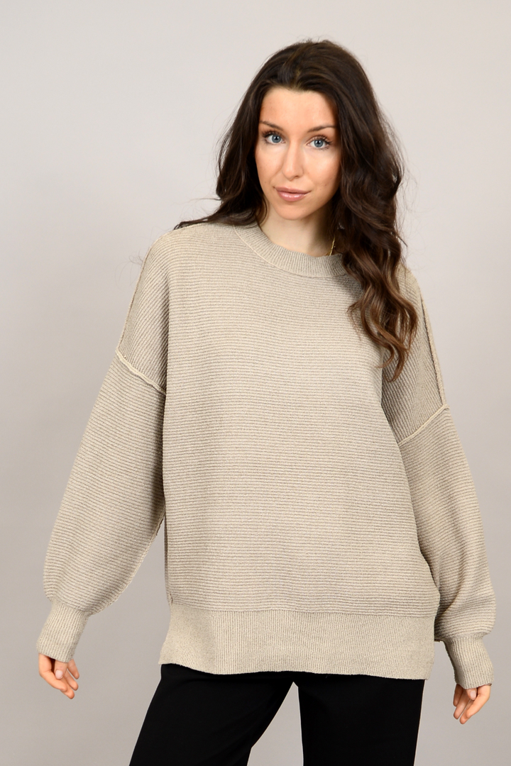 Long Sleeve Crewneck Tunic Pullover