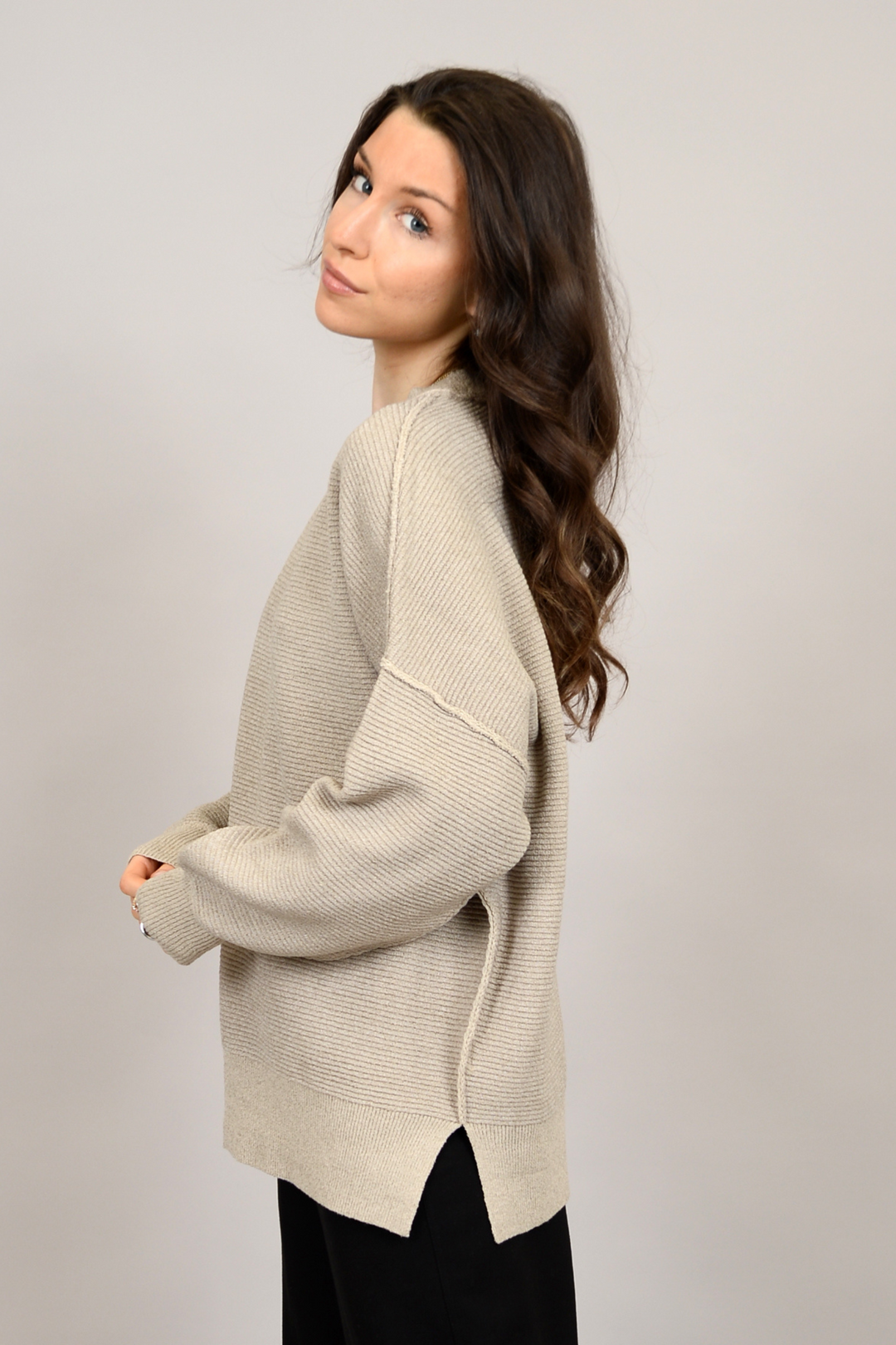 Long Sleeve Crewneck Tunic Pullover